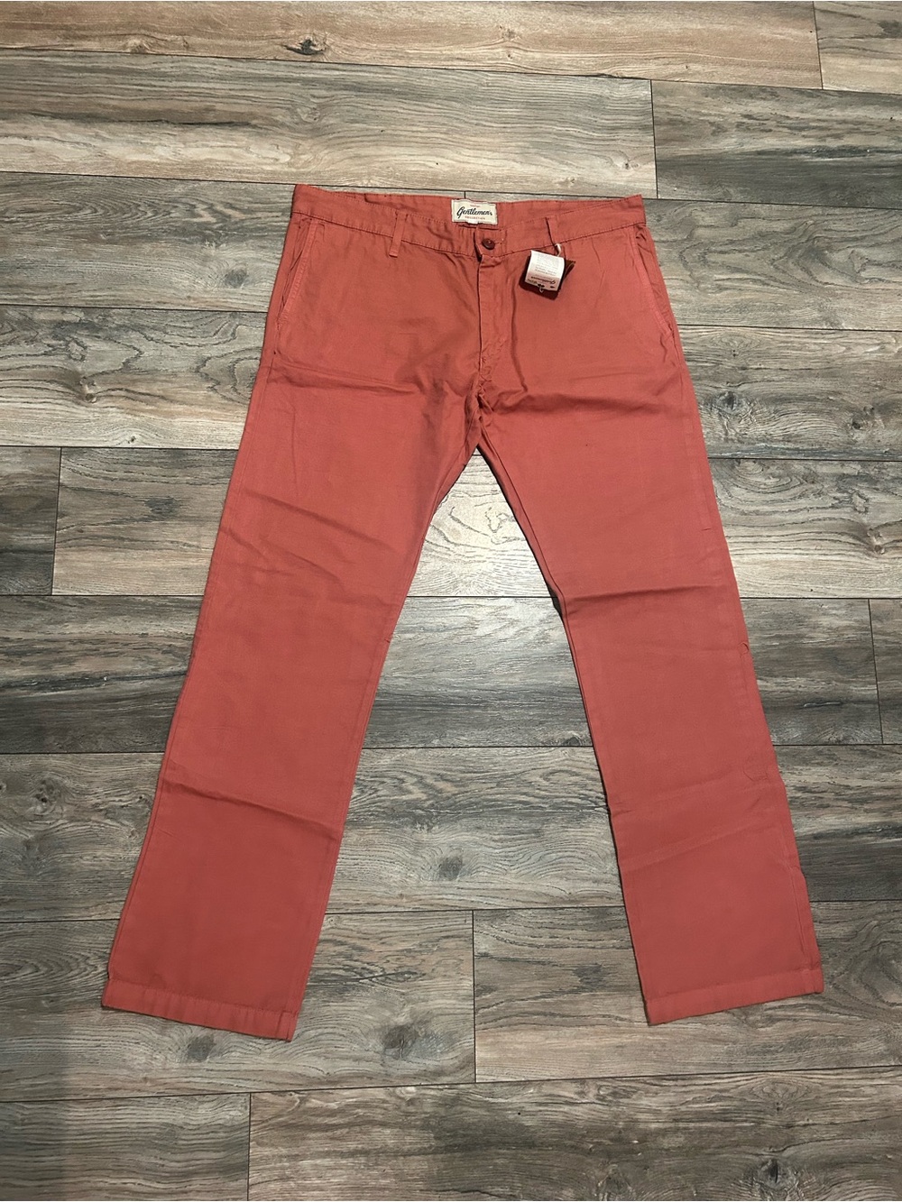 Wellen Pants Men’s 36 x 32 Straight Leg Cotton Chino Salmon Brand New With Tags